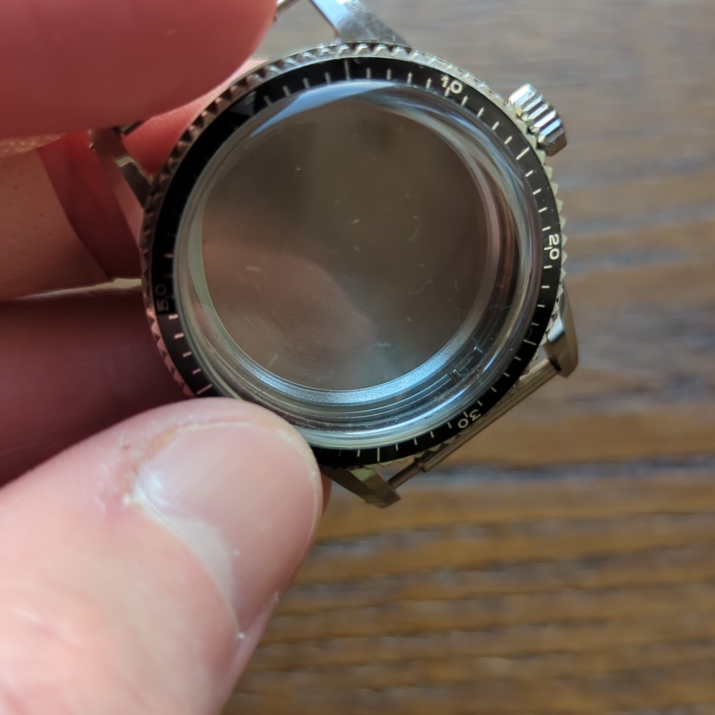 Swiss FHF 73 Ajustor Diver Watch Case, 35mm, All Steel New Old Stock (WT)