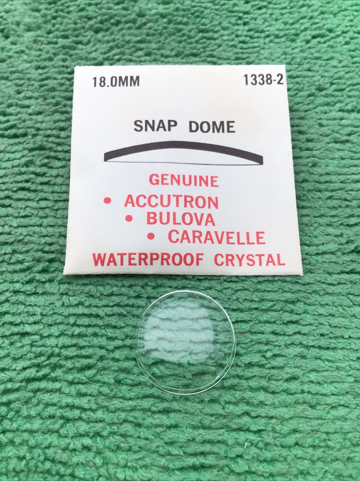 Genuine Bulova Accutron Part # 1338-2, 18 mm Watch Crystal