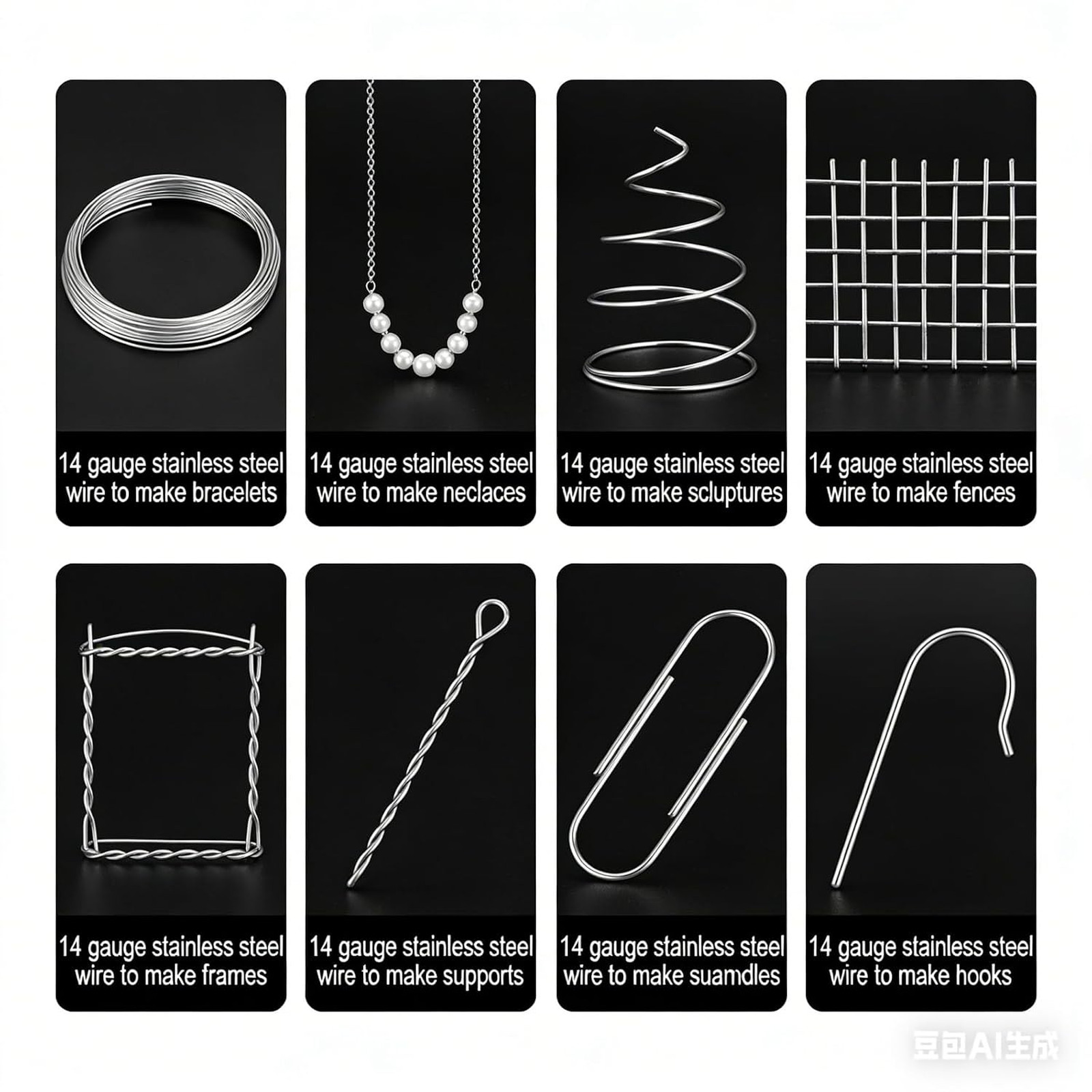 14 Gauge 304 Stainless Steel Wire 1.6mm Diameter 65 Feet Rustproof Heavy Duty
