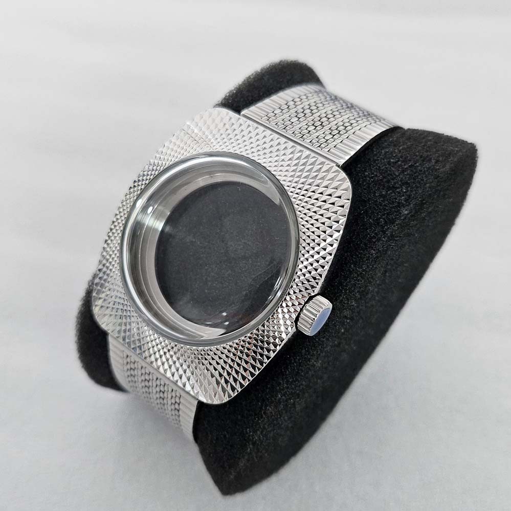 Watch Repair Parts 36.5mm Polished Case Metal Strap for NH35/NH36 Movement