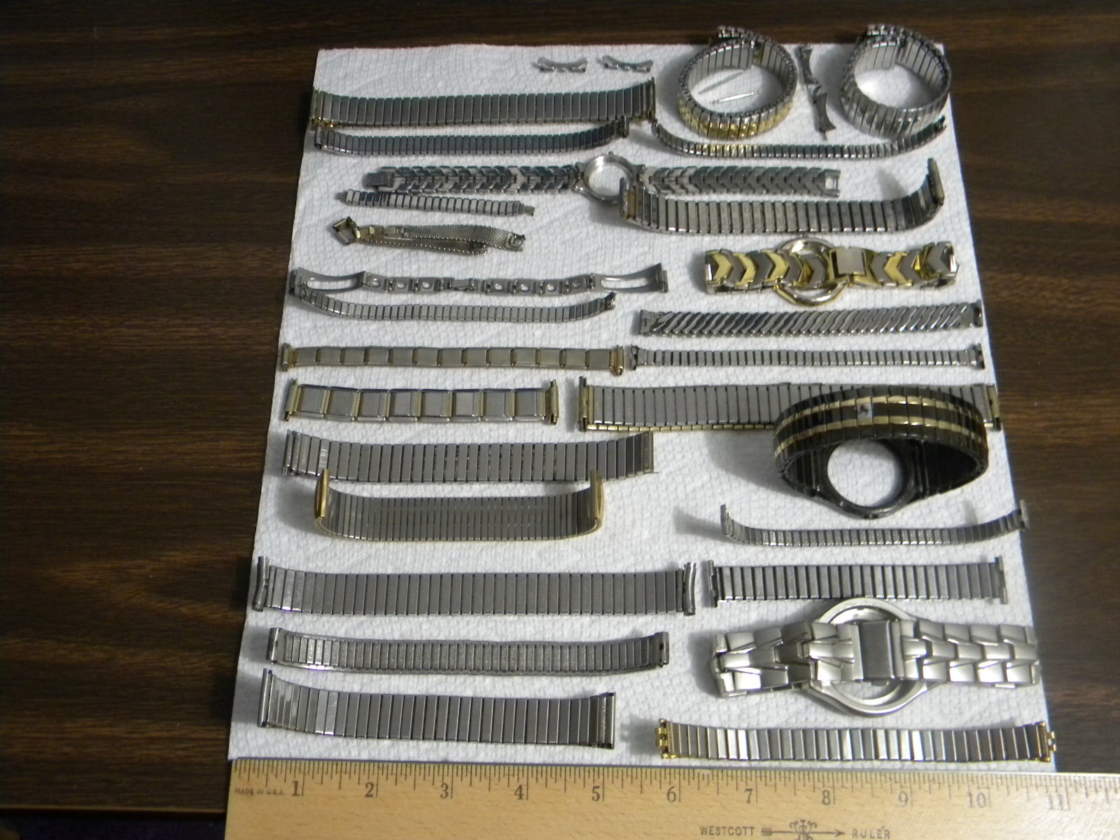 Lot of 27 Men’s Ladies Stainless Steel or Other Wrist Watch Bands and Parts #1