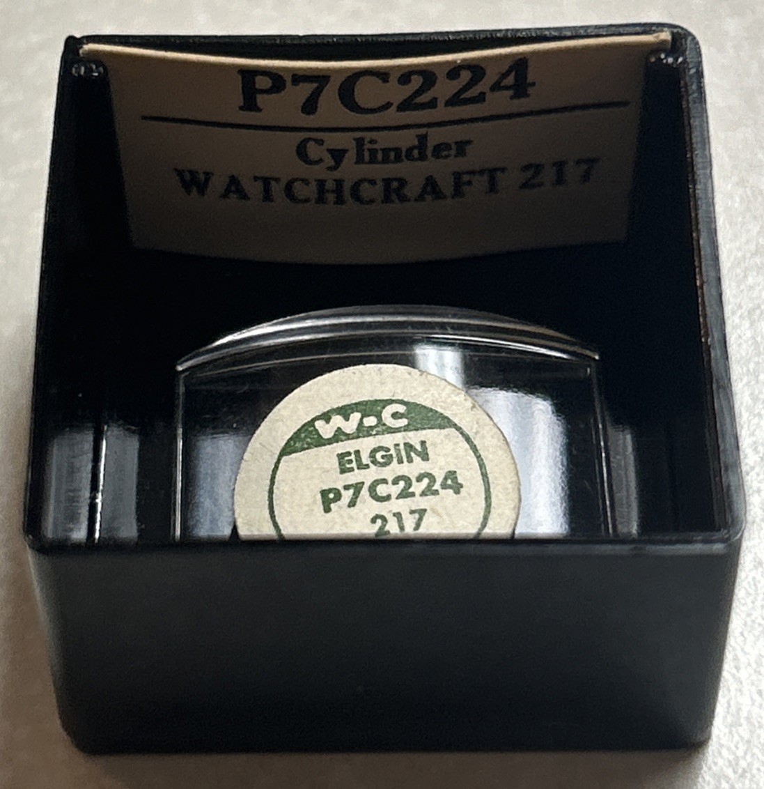 Vtg Genuine Watchcraft For ELGIN P7C224 #217 Watch Crystal W/ Display Box NOS