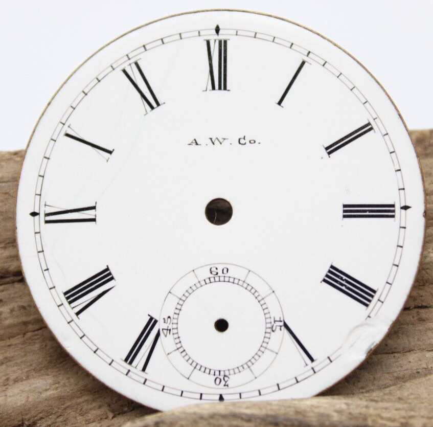 A.W CO PORCELAIN POCKET WATCH DIALS ROMAN NUMERAL INDICES 41.5mm (41)