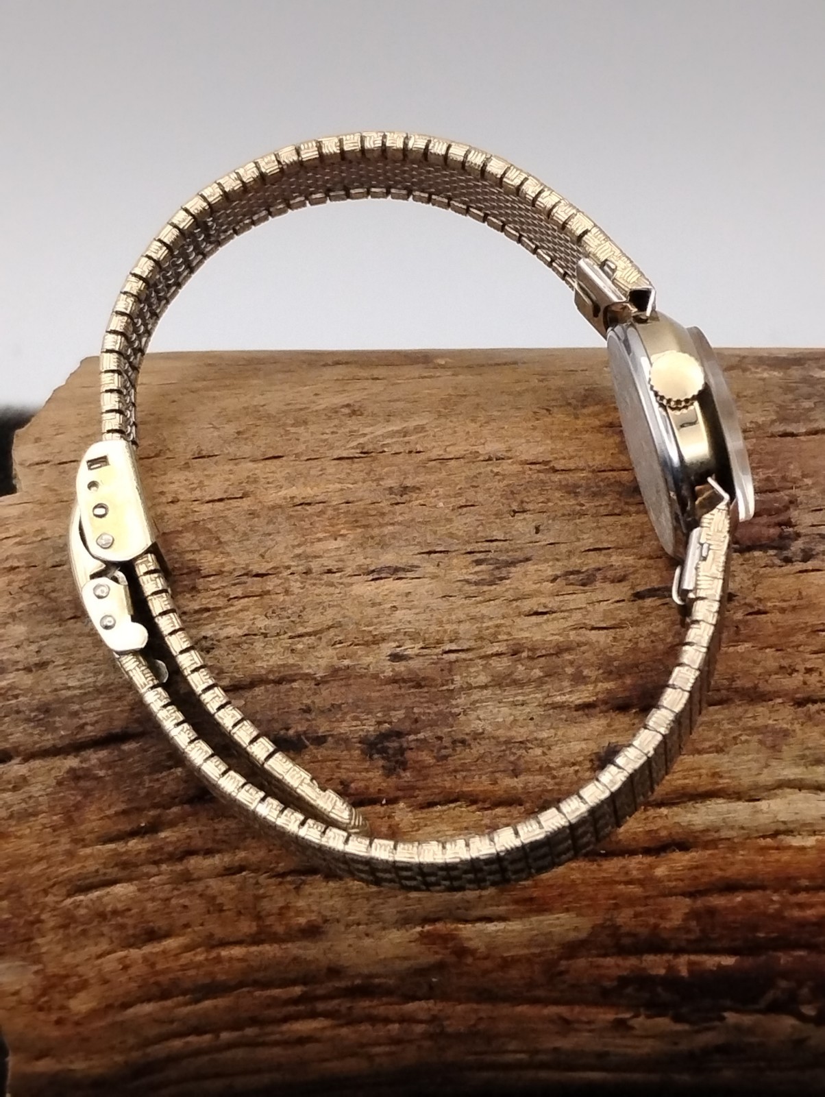 Ladies Elgin Oval Quartz Watch 14x18x7mm Adjustable Safety Clasp. 10k Gold..W24