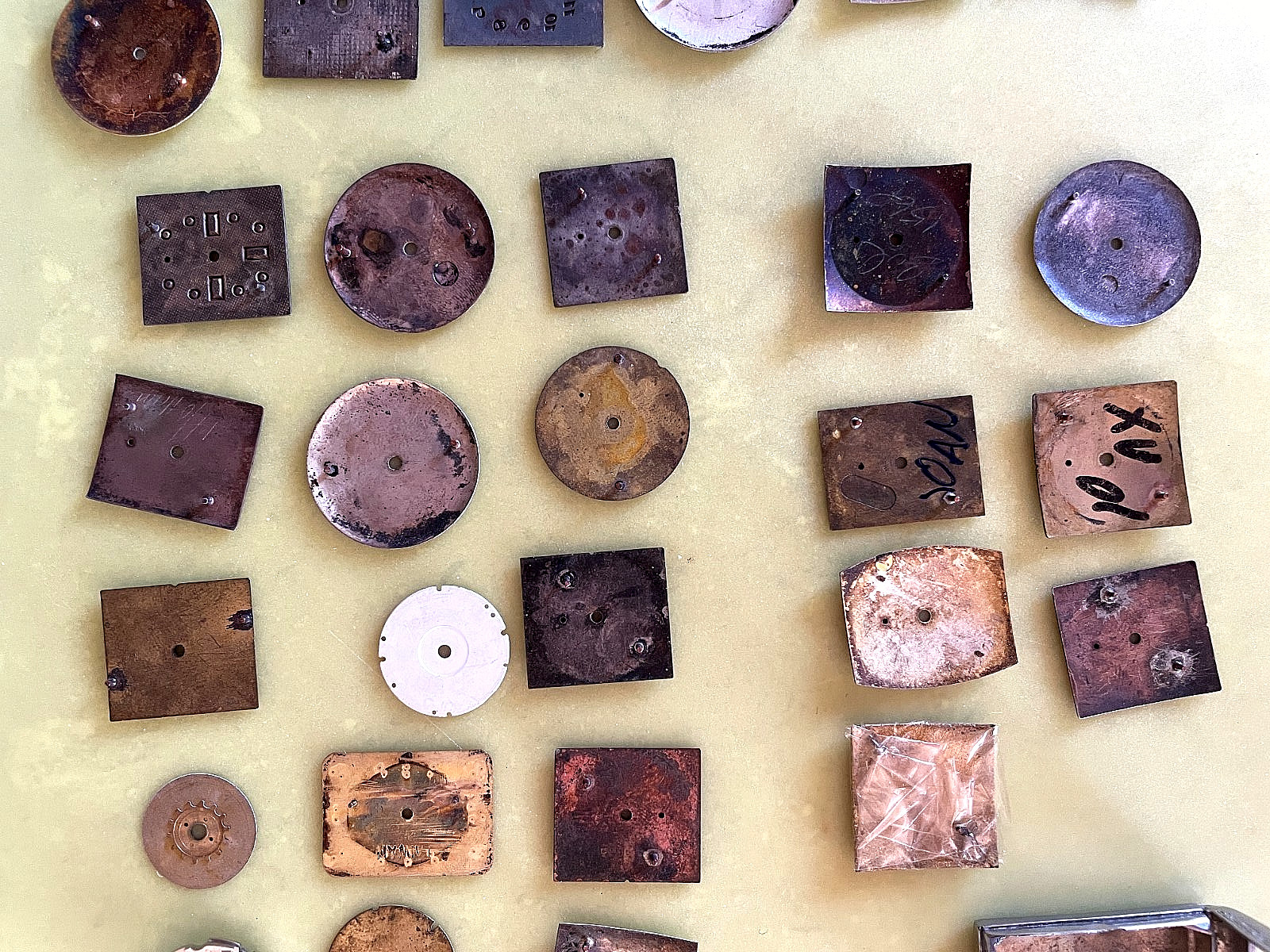 Lot of 39 Vintage Watch Dials Faces Mixed Shapes Steampunk Craft Parts