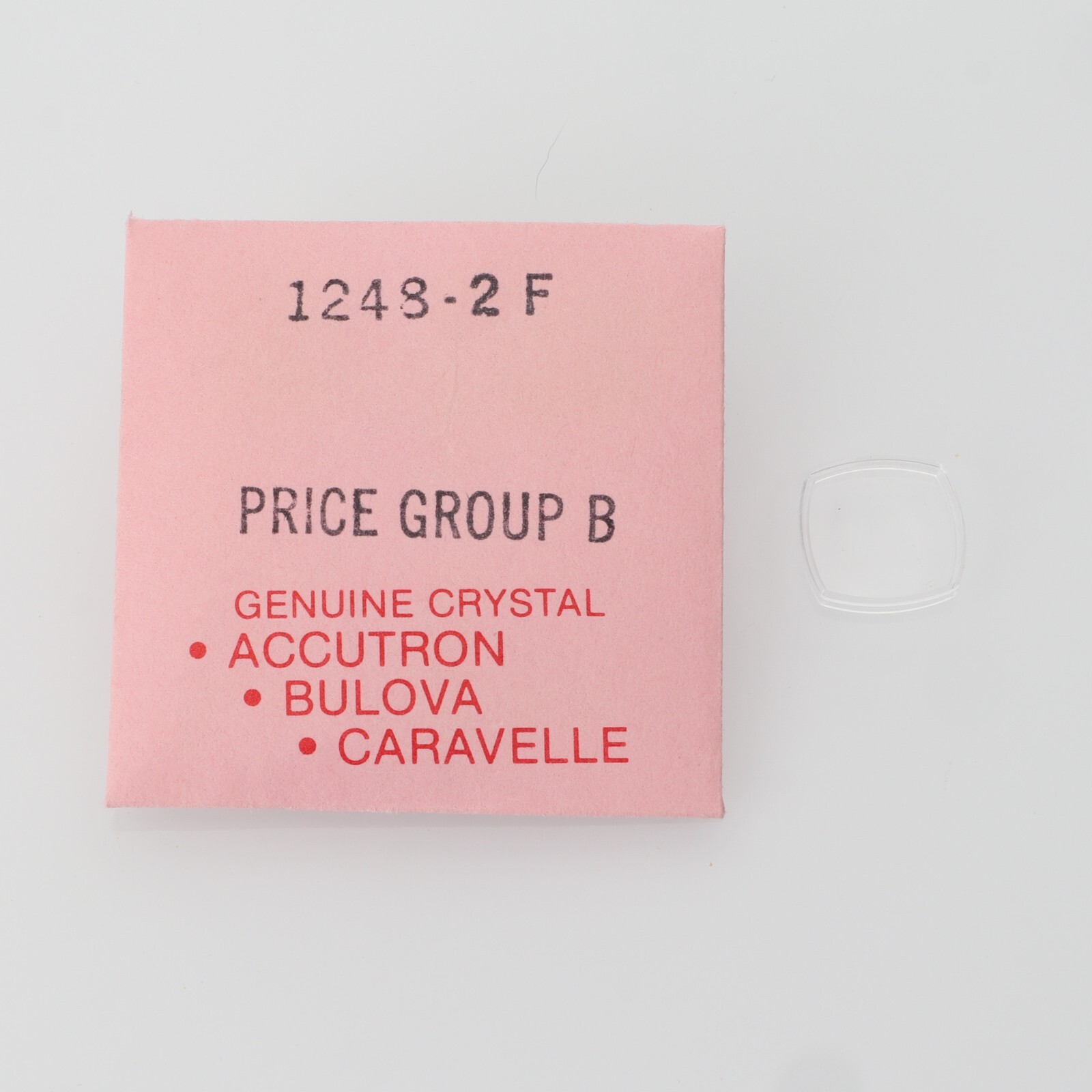 Genuine Bulova Accutron Crystal Ref #1248-2F – 12.3 x 12.3mm Watch Part (C1D17)