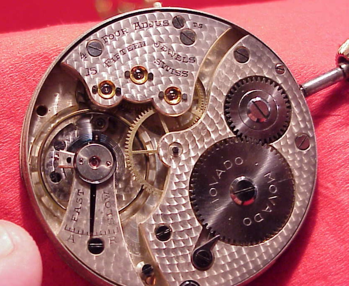 Antique 43MM Movado 15 JEWELS HUNTING MOVEMENT POCKET WATCH RUNS ON WINDING