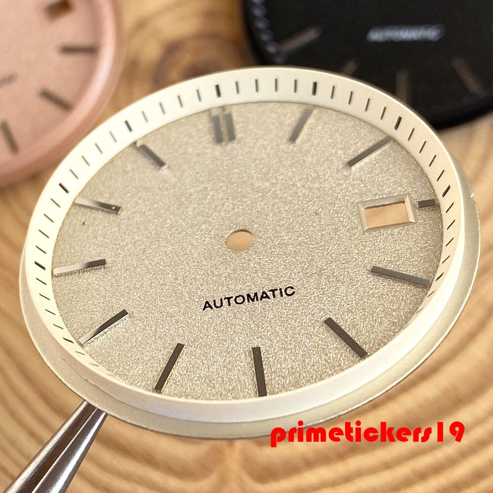 33.5mm*2.84mm Watch Dial Silver Hands Set Fit NH35 Movt Date Window Matte Face