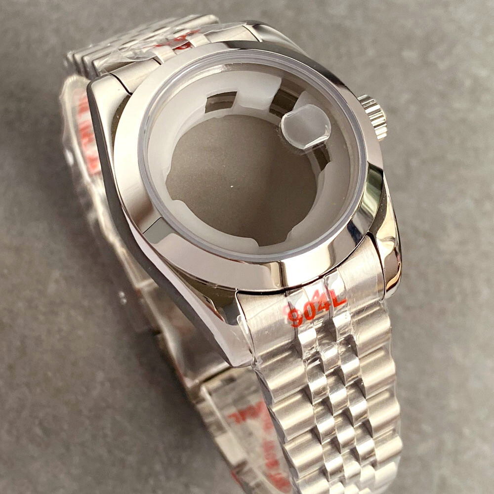 31mm Polished Bezel Women Watch Case For NH05 NH06 Automatic Bracelet Sapphire