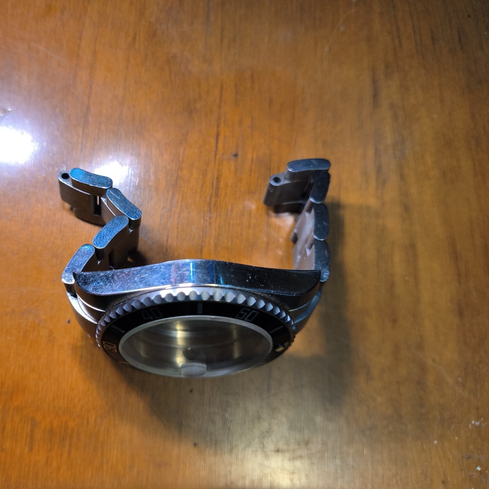 40mm stainless steel Watch- possibly Rolex- sapphire glass- 455B
