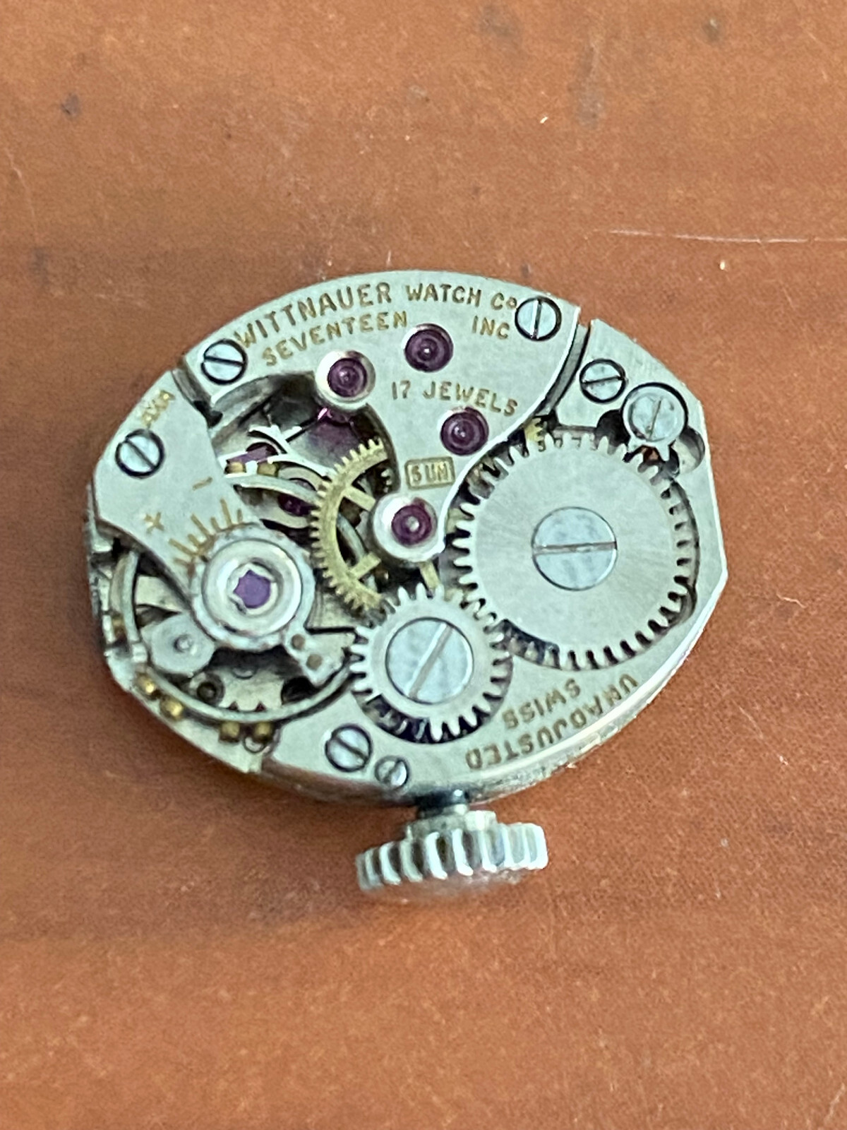 VINTAGE LADIES WITTNAUER WRIST WATCH MOVEMENT, CAL. 5UN, NOT RUNNING, BAD MAIN