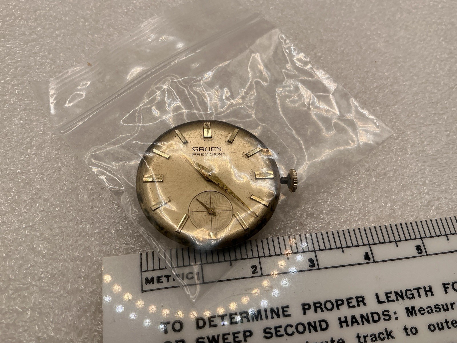 VINTAGE GRUEN 415 WRISTWATCH MOVEMENT FOUR PARTS REPAIRS SEE PICS