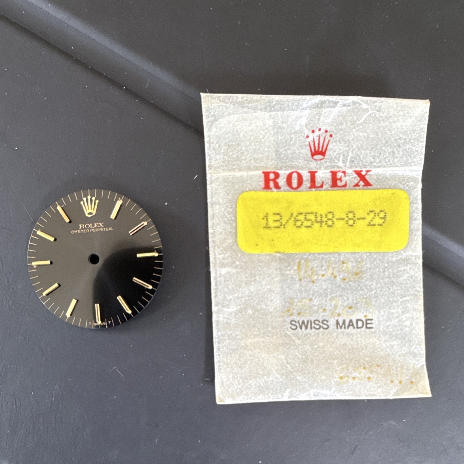 Rolex Black Dial for Rolex Oyster Perpetual Non-Numeric Hour Marks 13/6548-8-29