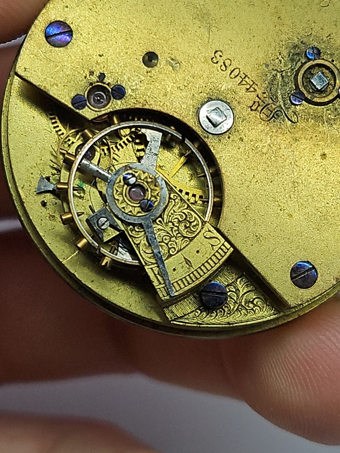 Antique 44083 LONDON POCKET WATCH MOVEMENT 39.78mm For Parts/Repair