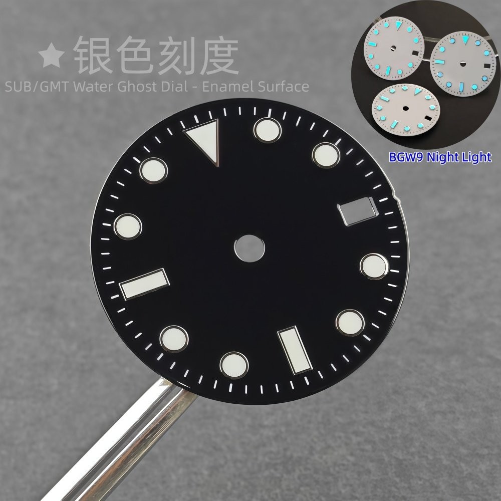28.5mm No Logo Watch Dial Ice Blue Lume for Nh34 Nh35 Movement Watch Accessories