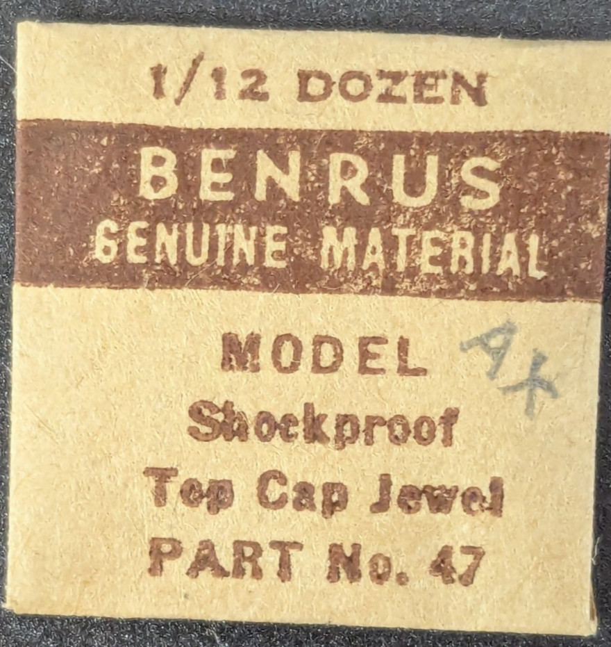 NOS NEW Benrus Cal. AX Part# 47 – Shockproof Top Cap Jewel