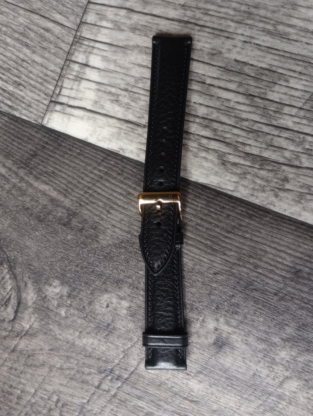 Getalia Black Italian Leather Watch Band 20 MM