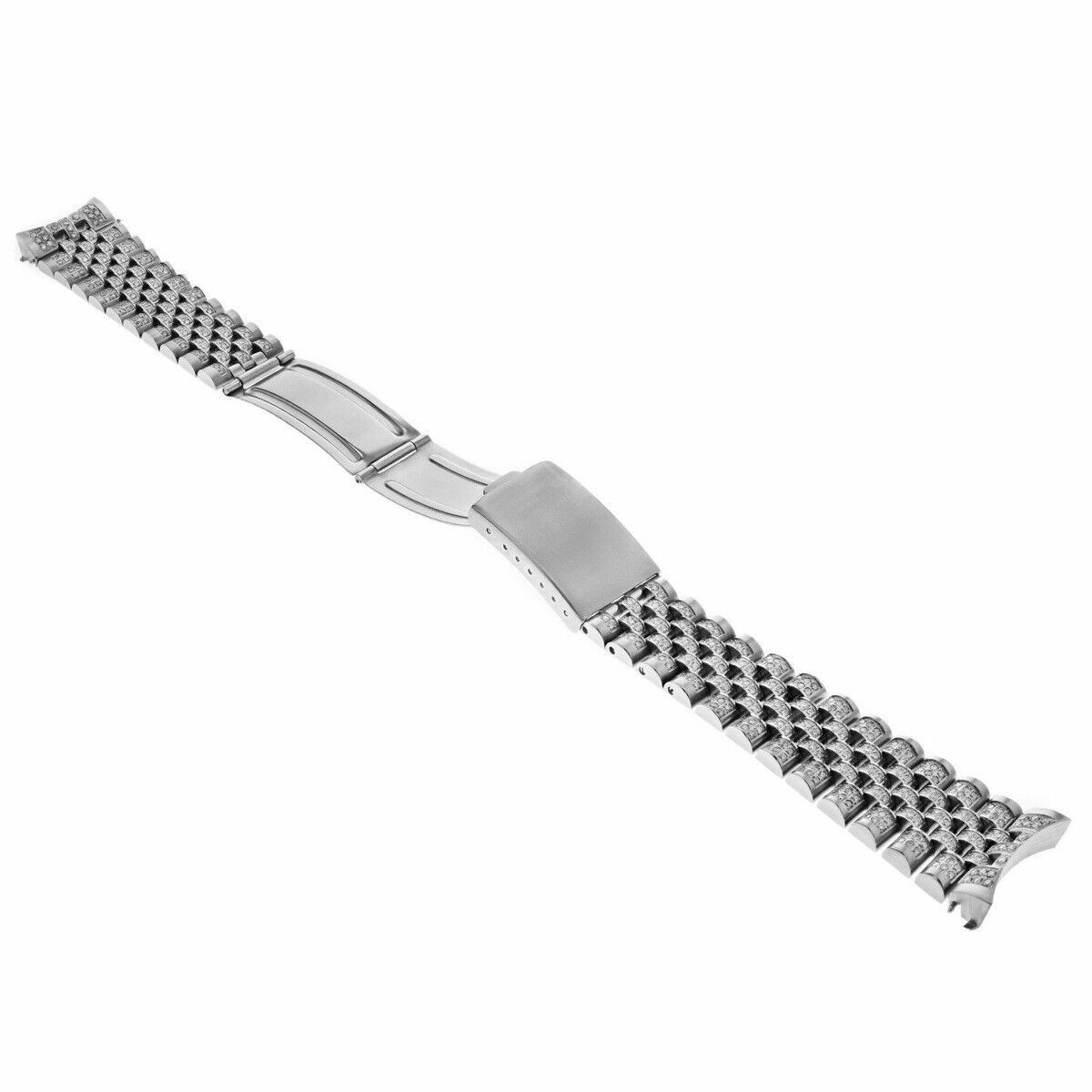 ALL NATURAL DIAMOND SS STEEL JUBILEE WATCH BAND ROLEX 4.65CT 16000 16014 16030