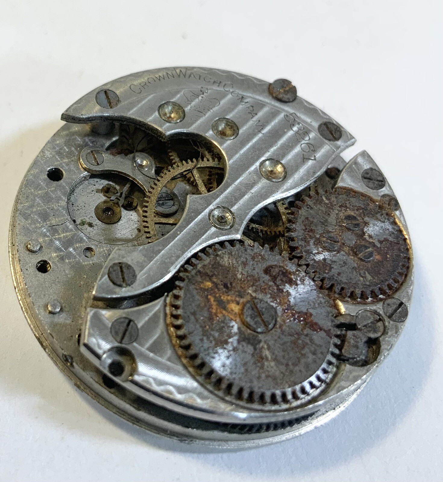 1911 New York Standard Crown 730 Pocket Watch Parts Movement 3/0 7J 53261 28mm