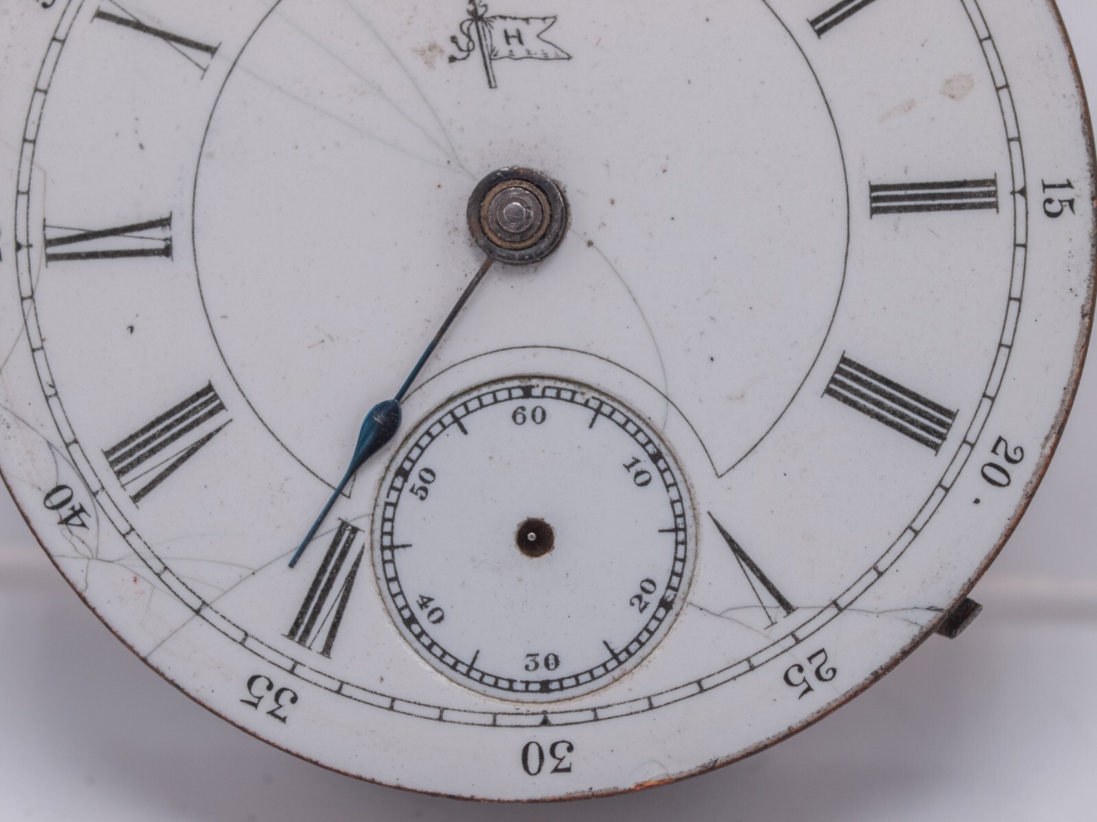 1893 – Hampden 110 H Flag Lever Set 16s 11j Pocket Watch Movement – Runs AS-IS