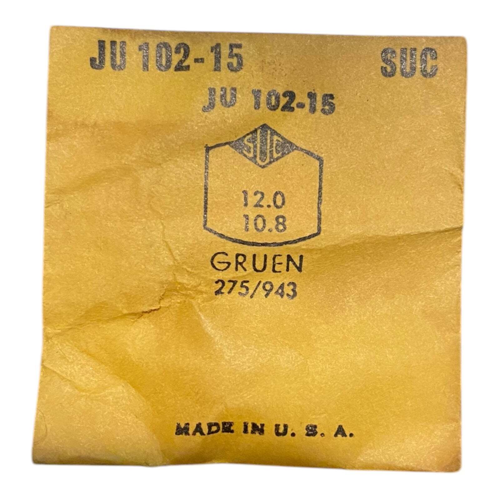 SUC JU102-15 JU 102-15 Watch Crystal 12.0×10.8 mm NOS Part Rocket Cylinder Gruen
