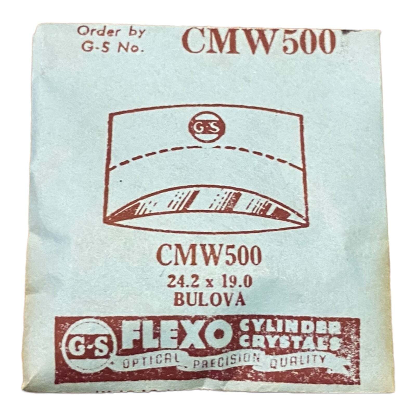 Germanow-Simon Mach (GS) CMW500 Watch Crystal 24.2×19.0 NOS Part Flexo Bulova
