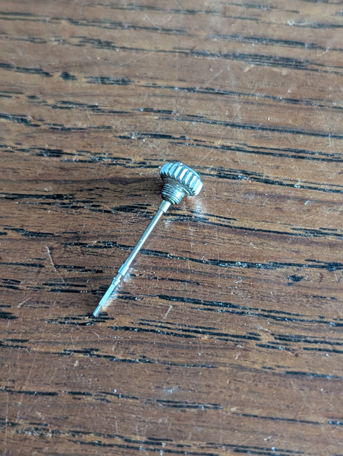 Rolex Watch Crown + Stem for Cal 1210, 6mm X 3.4mm, Tap 10, Used #S802