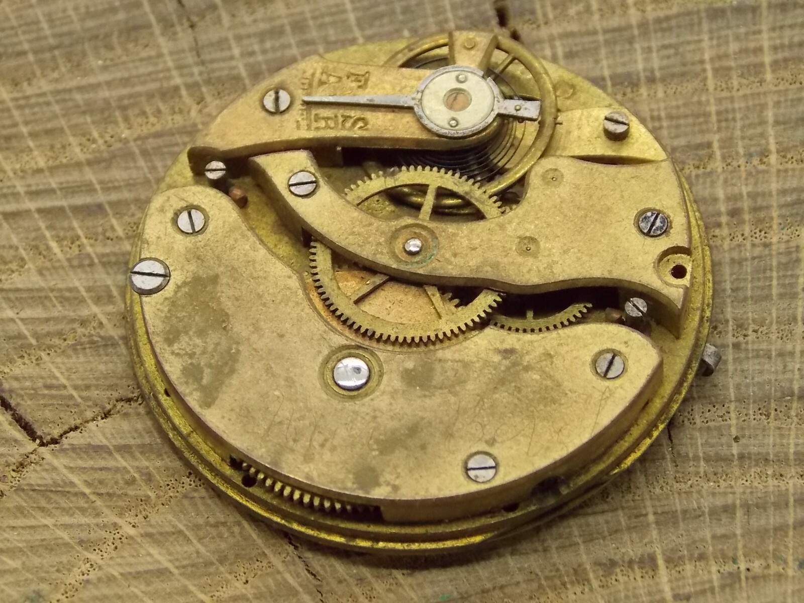Antique Pocket Watch Movement Dial/Dial Plate Diameter 40.5mm Gilt Hunting