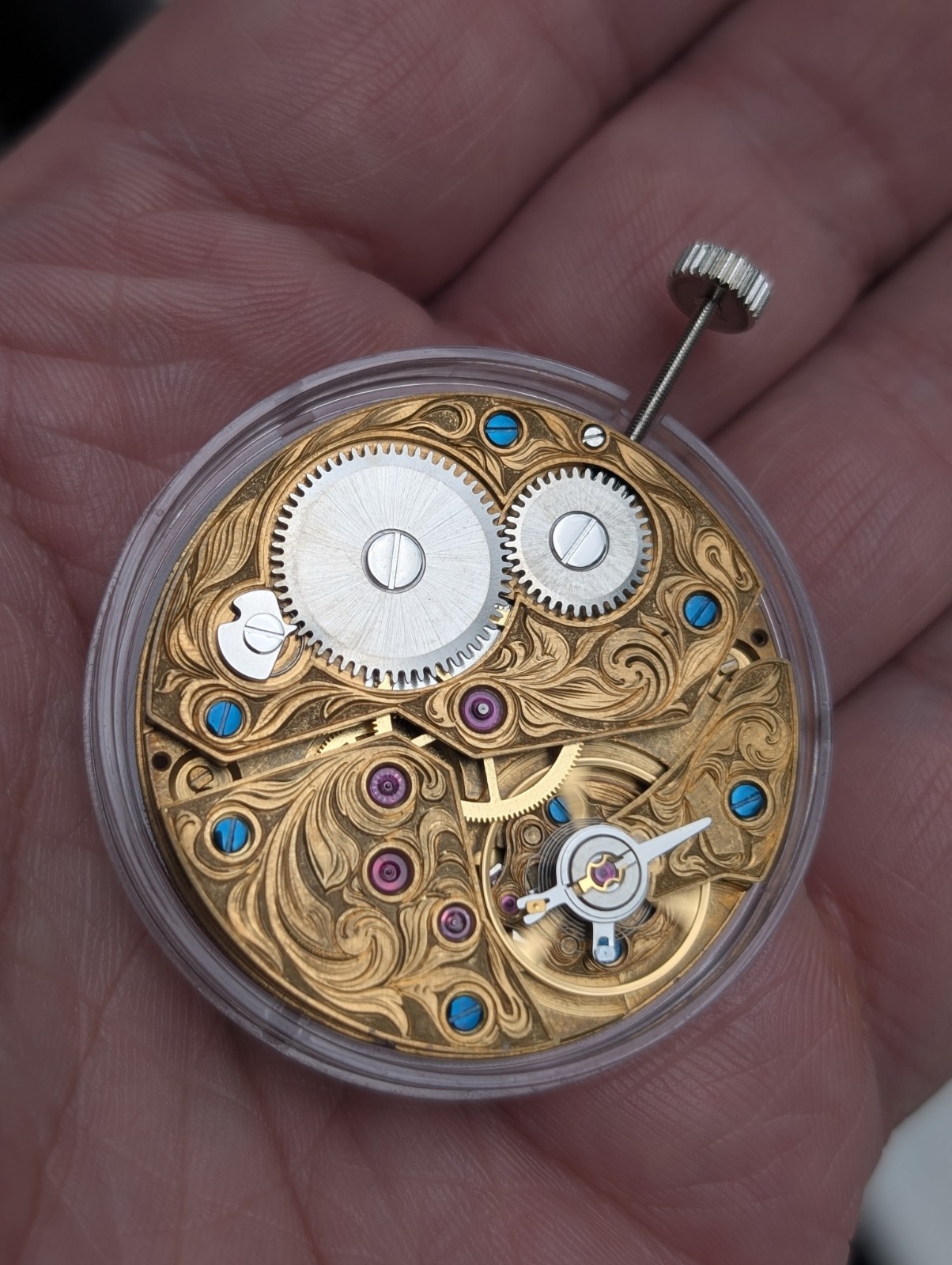 New ST3600 Mechanical Watch Movement – Hand-Engraved, Gold-Plated (6497)