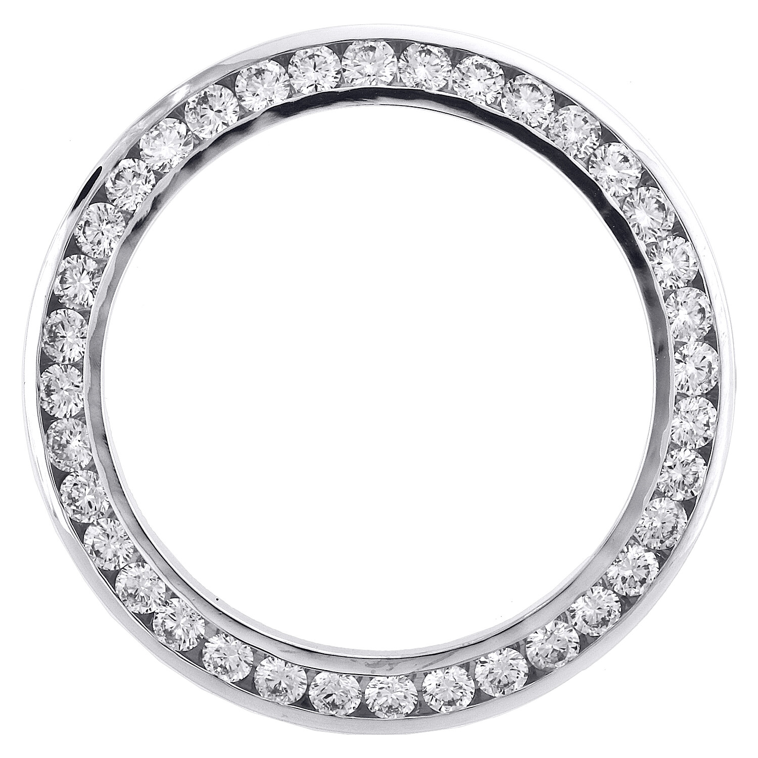 Genuine Round Diamond 10 Points Channel Set Bezel For 36mm Rolex DateJust 3.6 CT