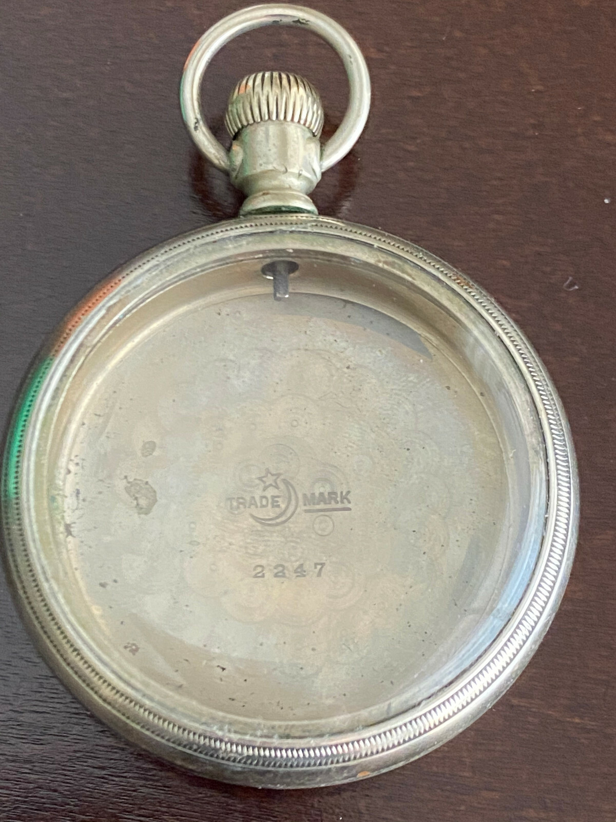 VINTAGE 18S CRESCENT POCKET WATCH ONLY, SWING OUT, LEVER SET, TRADE MARK