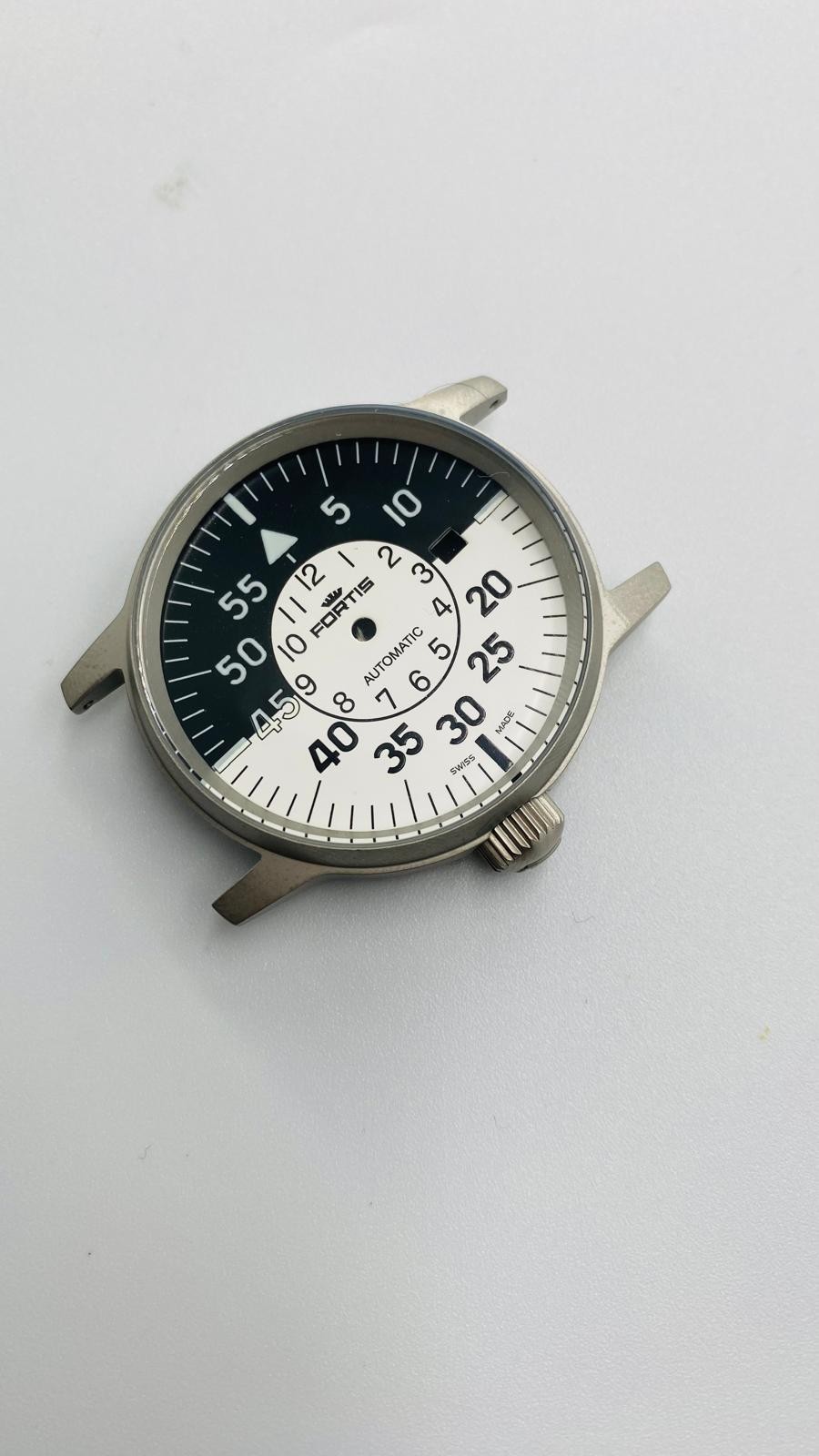 Fortis Flieger Cockpit Complete Kit New Black/White Dial 40mm Case 595.10.46.1