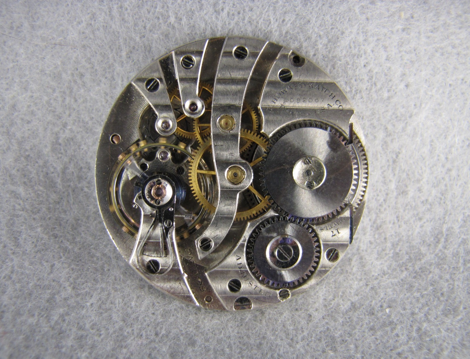 Antique 1910 E. Howard Series 7 Model 1908 12s 17j Pocket Watch Movement-Repair