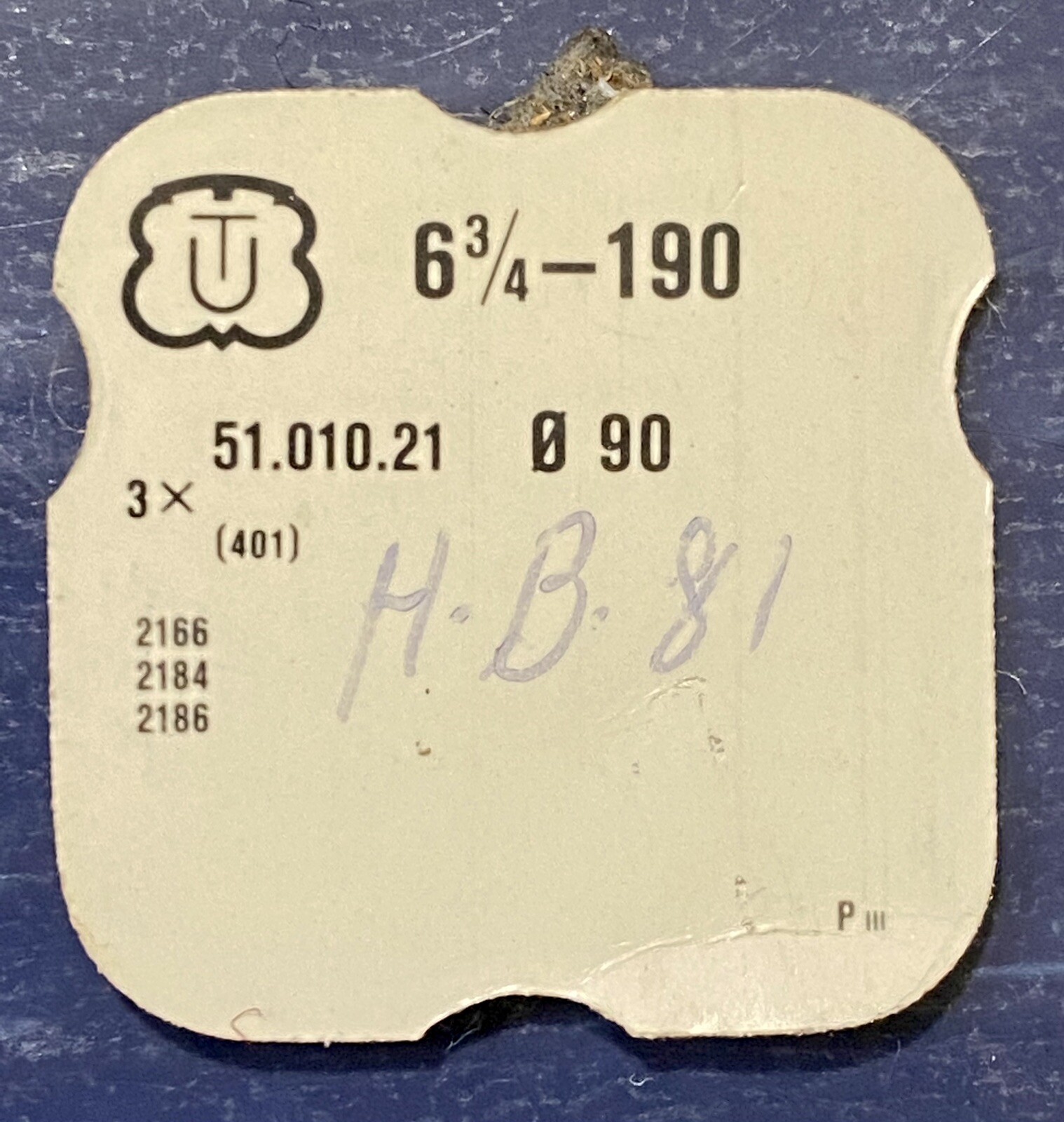 UT Unitas 190 2166 2184 2186 Part 401 Winding Stem