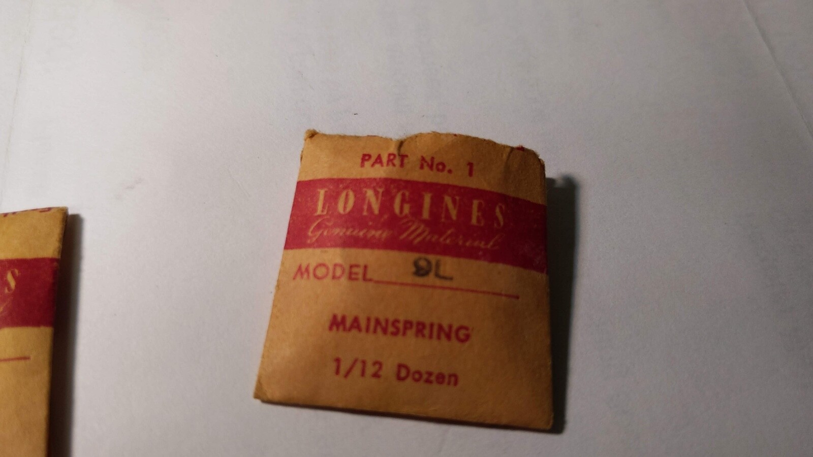 Longines 9L mainspring opened package
