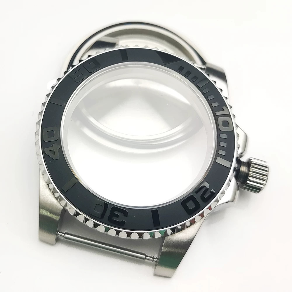 40mm Steel Watch Case Sapphire Glass For Nh35 Nh36 4R36 4R35 Movement