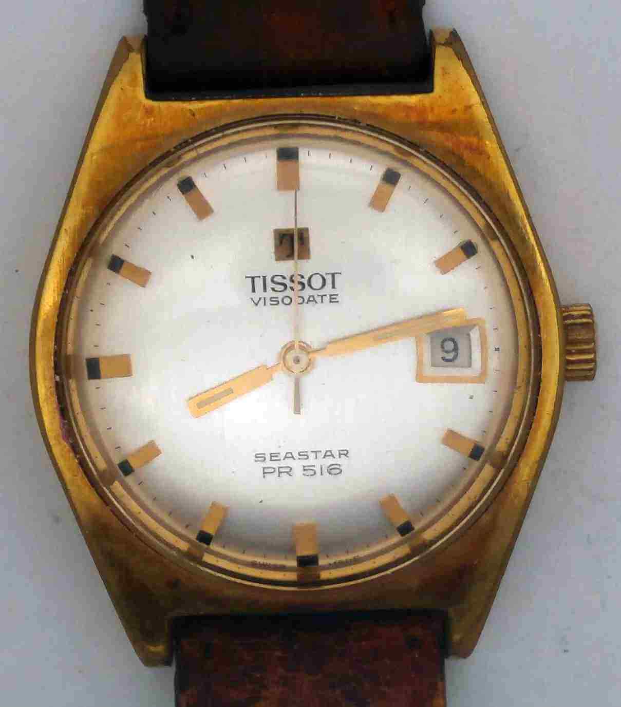 VTG TISSOT SEASTAR PR-516 Gold Plated Wristwatch