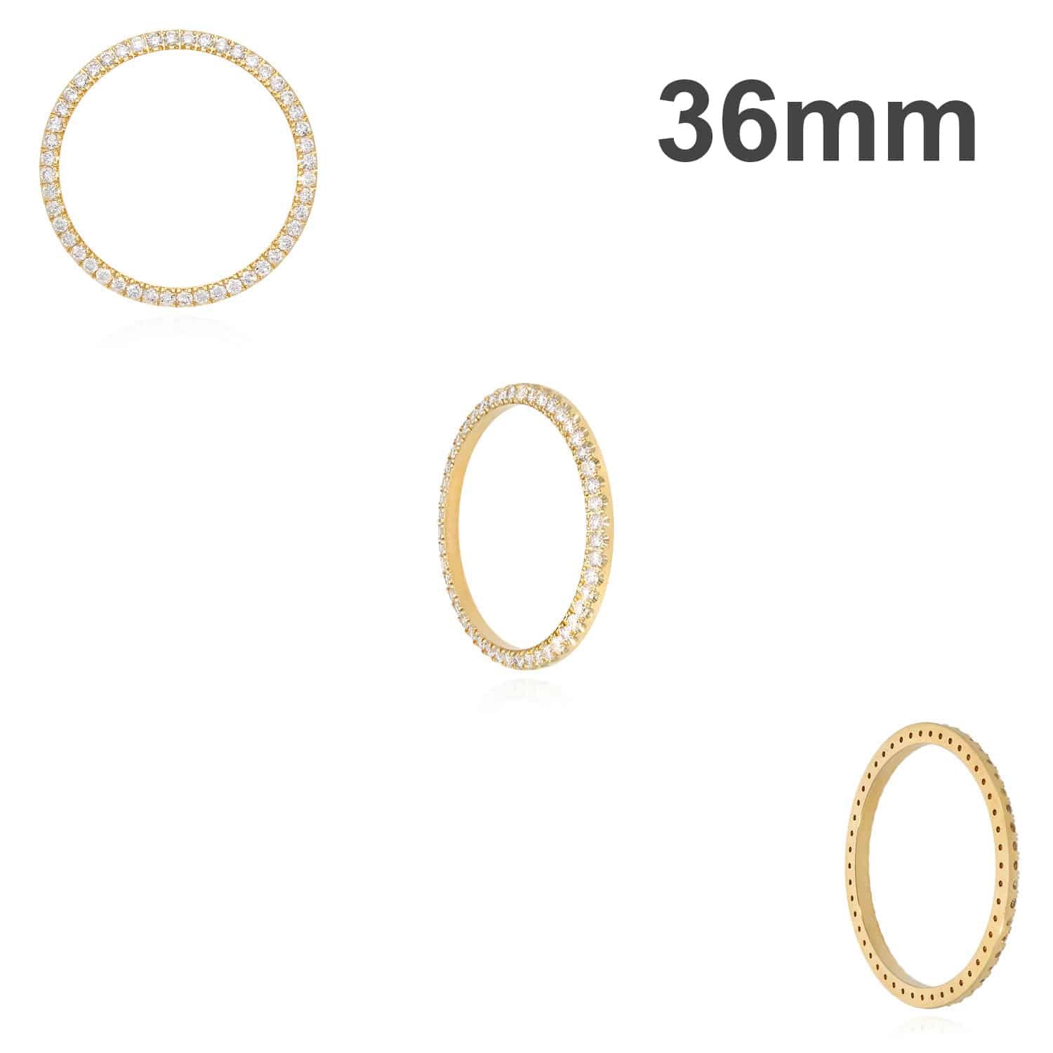 Real Diamond 10K Yellow Gold Bezel Rolex Datejust Watch 26mm 31mm 34mm 36mm