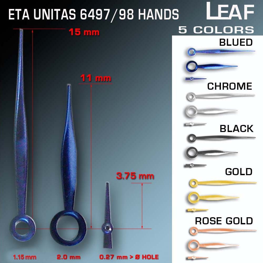 HANDS SET FOR MOVEMENT ETA UNITAS 6497, 6498 Ref LEAF