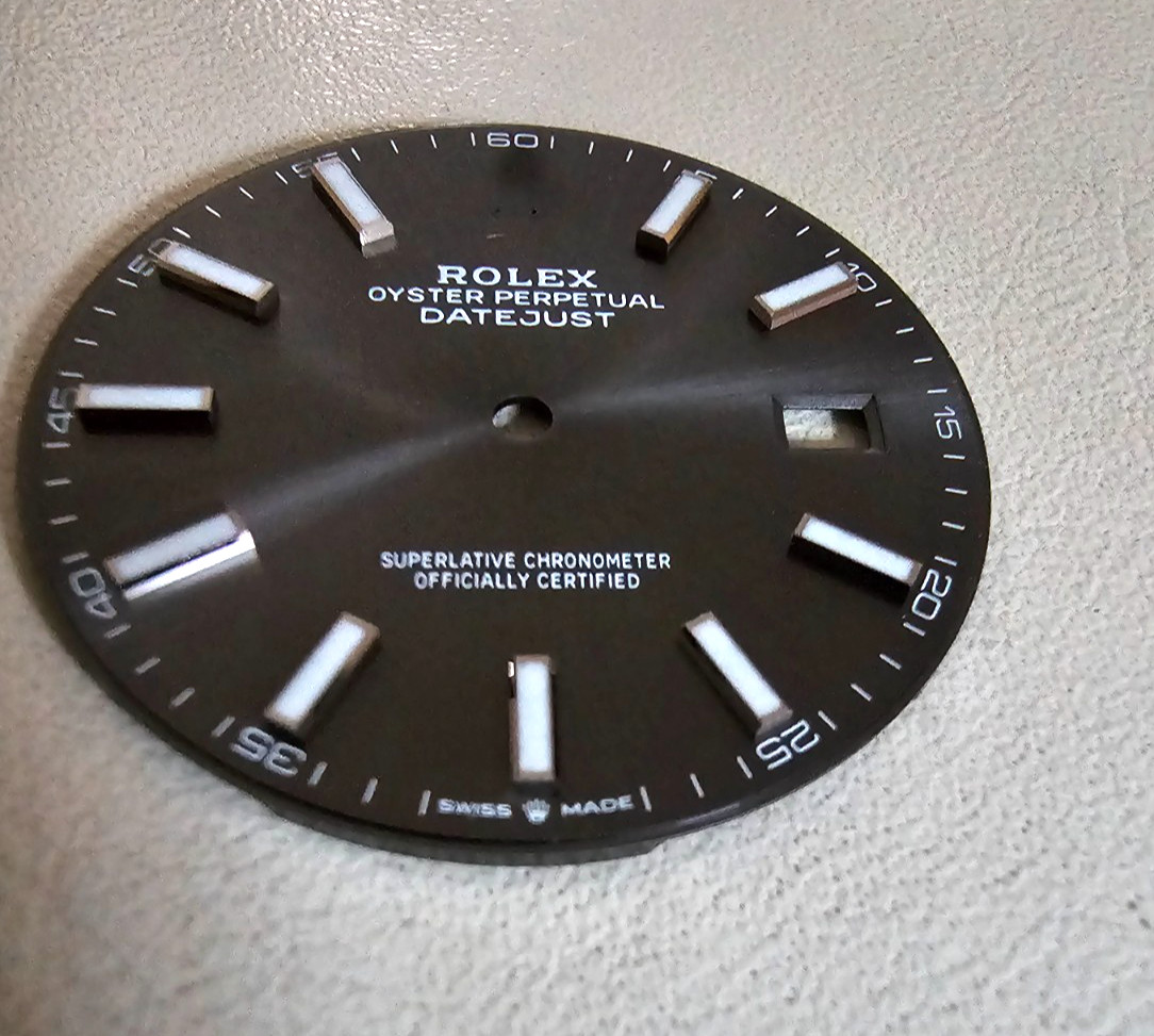 Genuine Rolex Datejust 41 Dial – Slate / Dark Rhodium Sunburst – Ref 126334 / 12