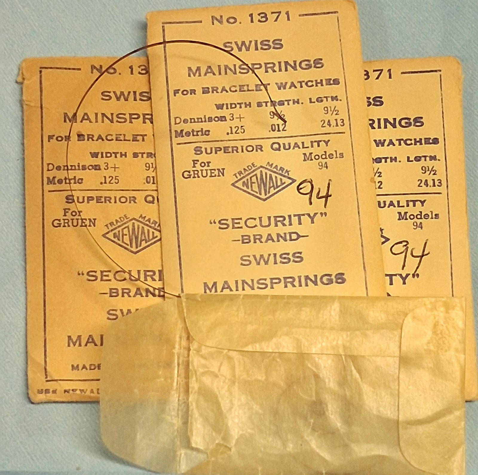 Gruen Assorted Models & Parts – Jewel Screw Stem Spring Clean No Rust