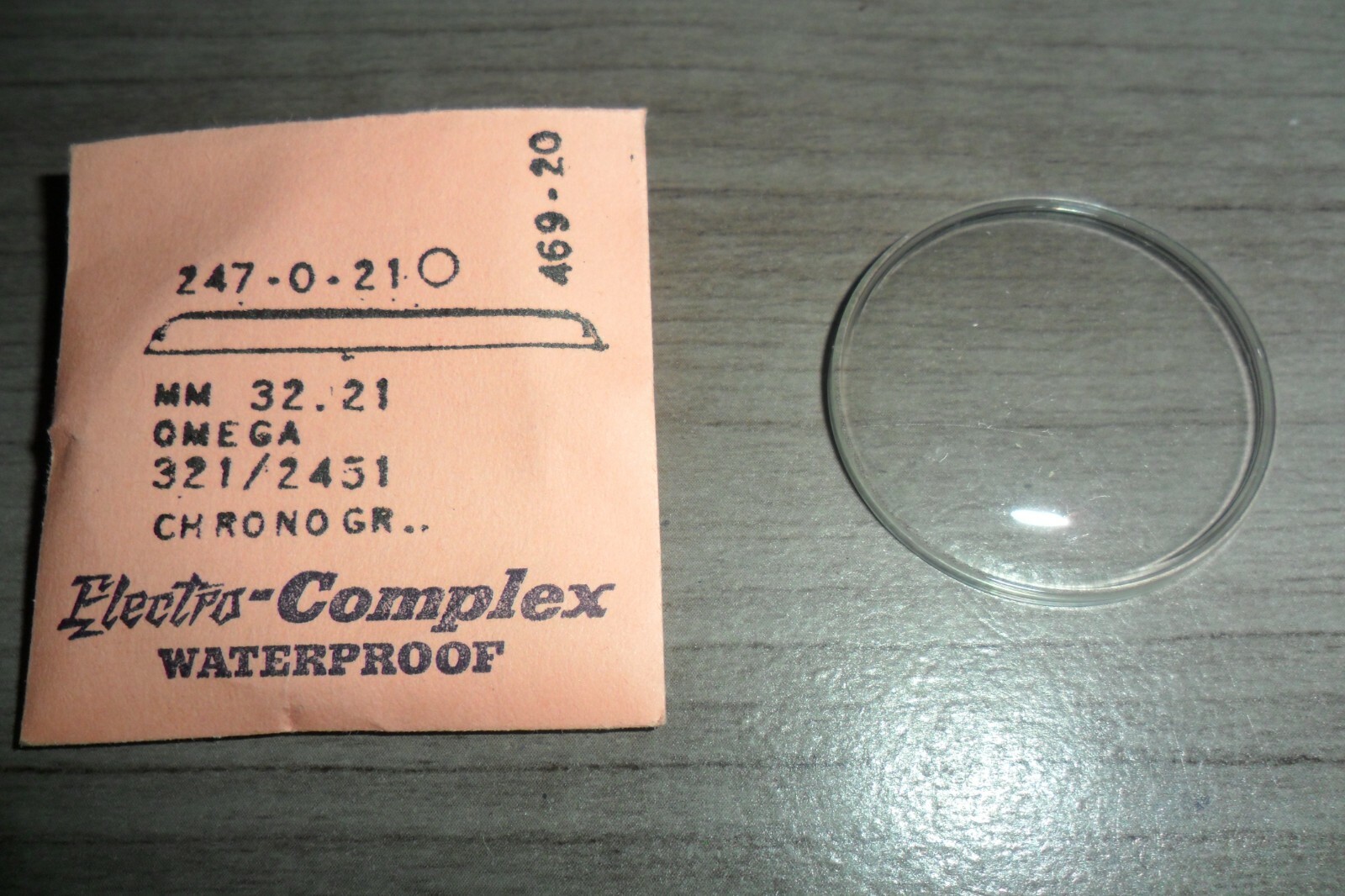 NOS Omega Chronograph Watch Crystal Electro- Complex