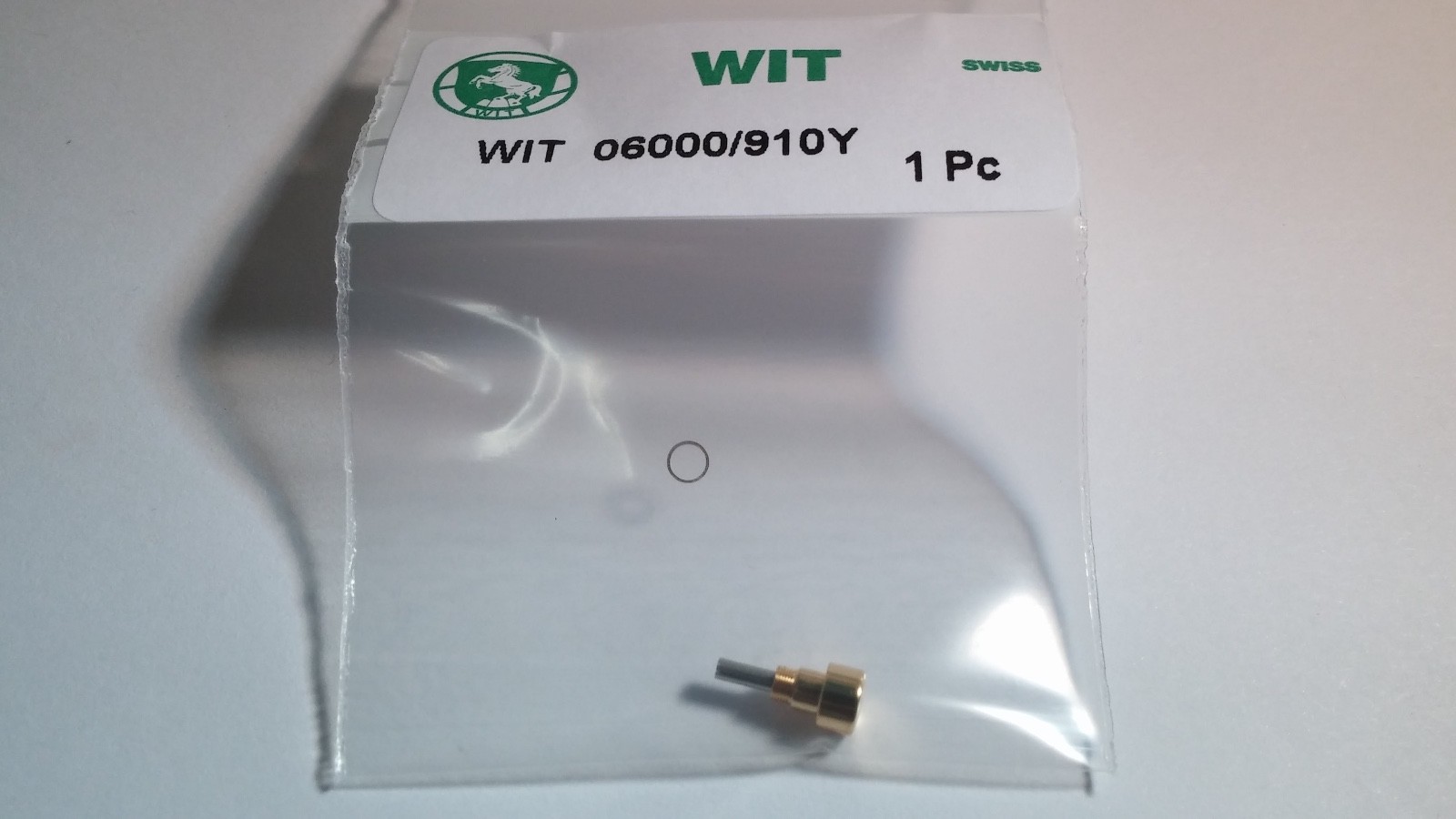 WIT watch pusher and gasket 06000/920Y -approx 4.5mm wide yellow – watch repair
