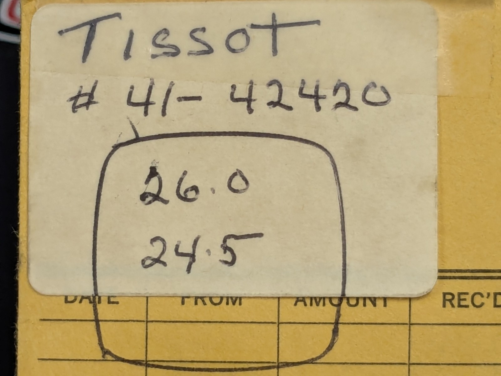 NOS Acrylic Watch Crystal for Tissot 41-42420 – 26.0mm x 24.5mm
