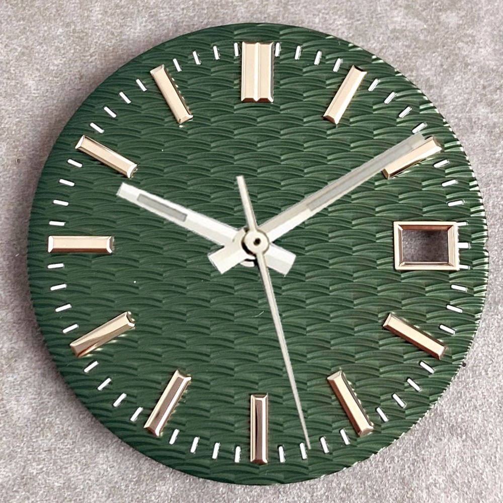 29mm NH35 Watch Dial Face Replacement Part Green/ Ice Blue/Black Baton Dial