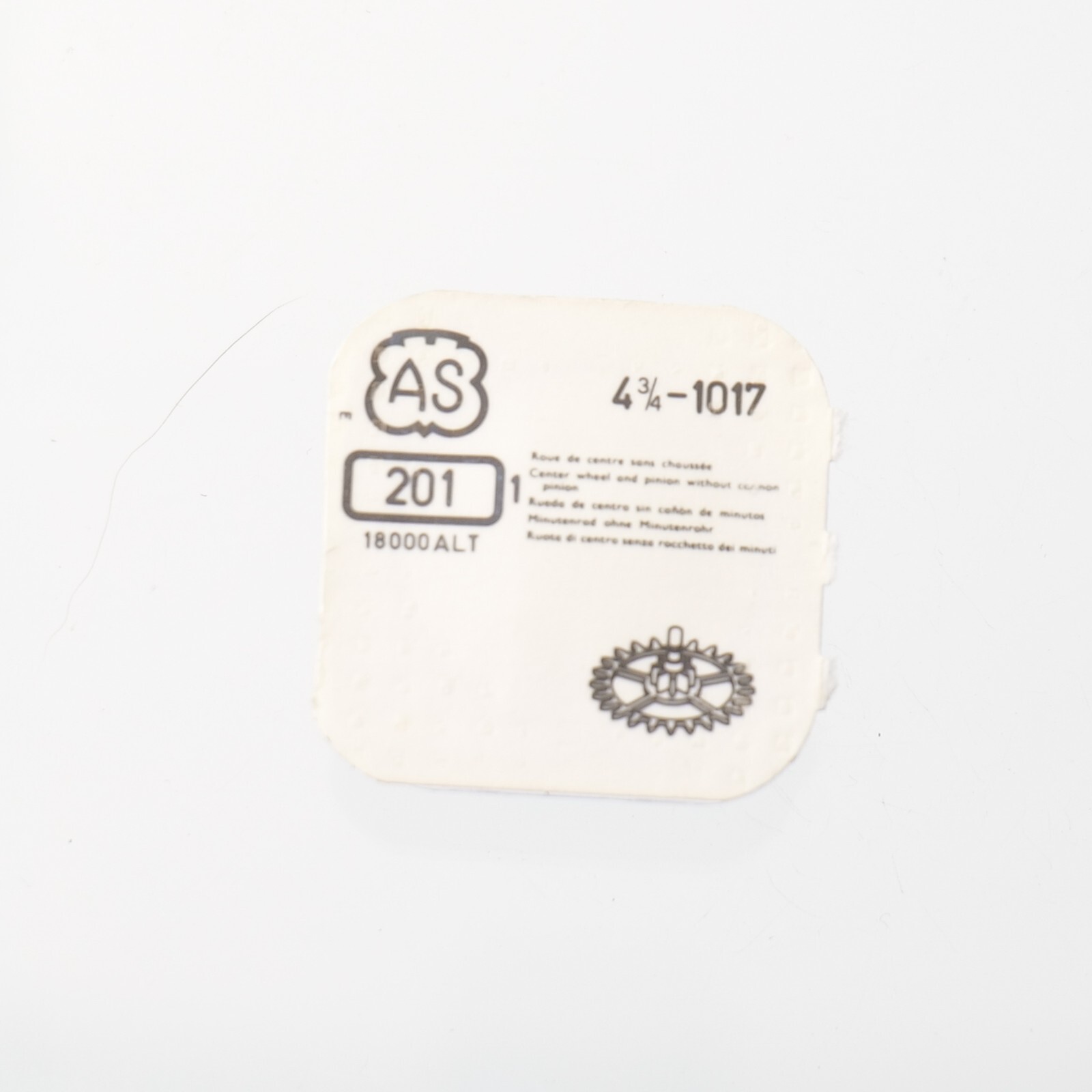 AS A Schild Cal 1017 Watch Center Wheel Part #201 Watchmakers NOS (C16D4)