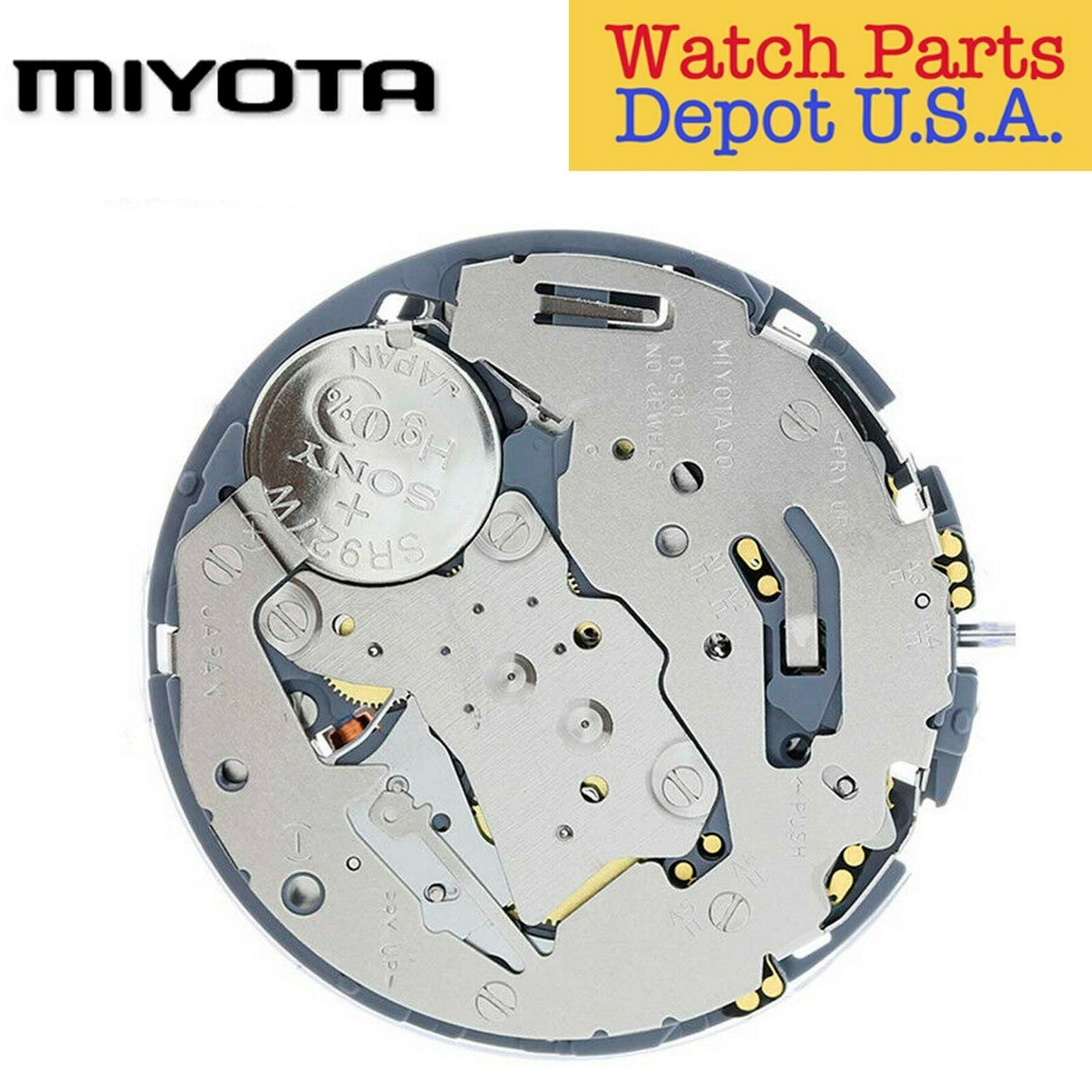 Original Miyota 0S30, 13 1/2 Ligne, 3 Hands, 3 Eyes (6,9,12) Chronograph – NEW!