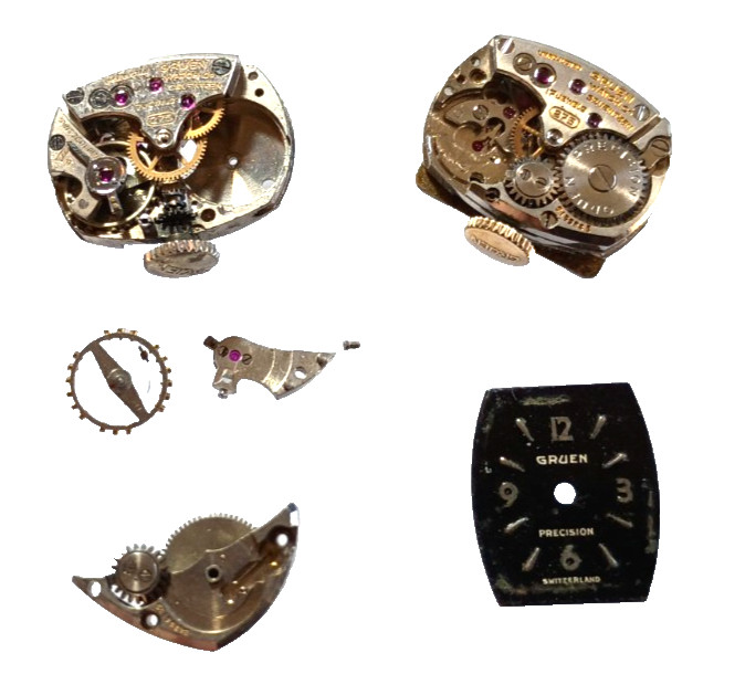 Gruen 275 Watch Parts Lot Watchmaker Repair parts
