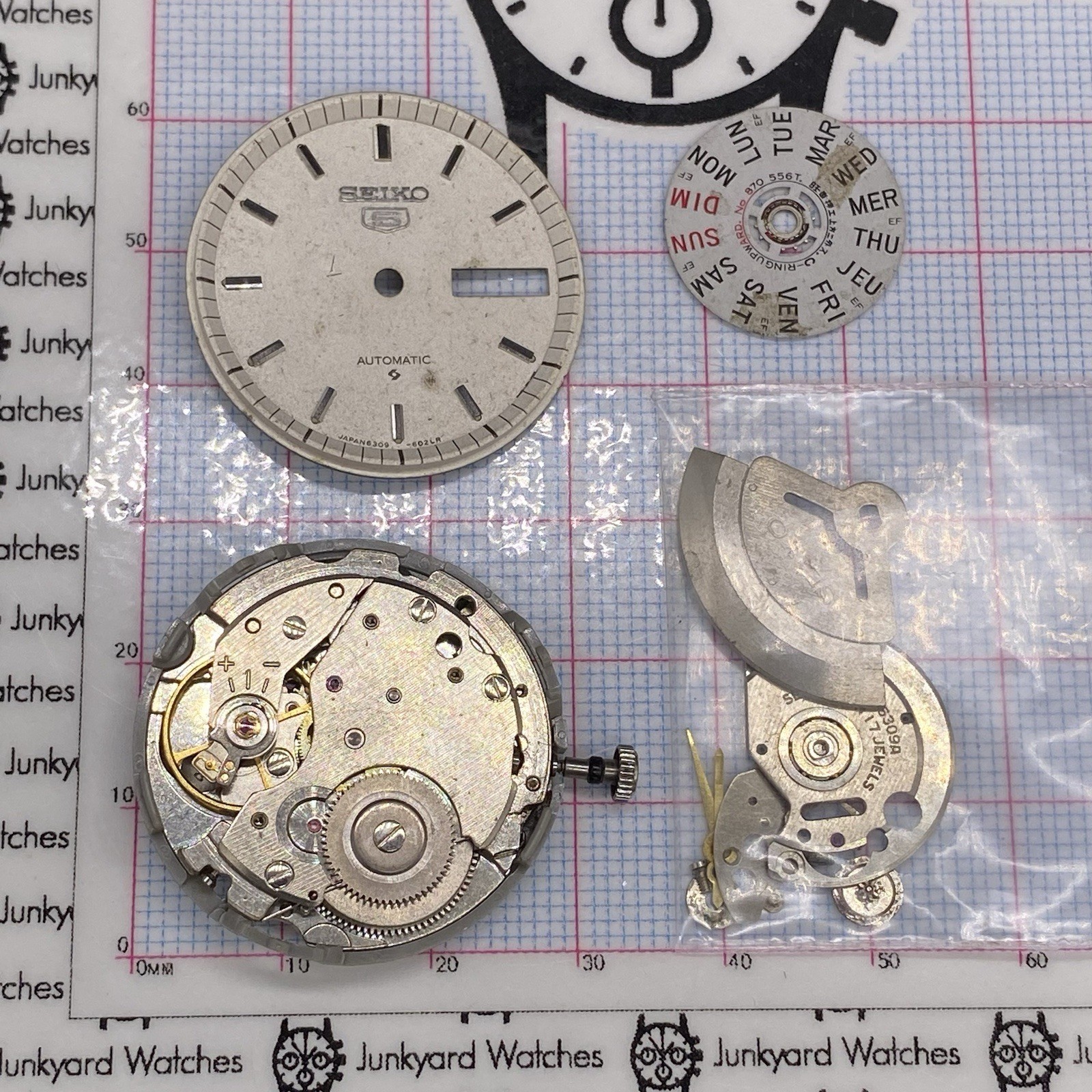 Vintage Seiko Automatic Watch Movement Repairs Parts Watchmaker 17 Jewels 6309A