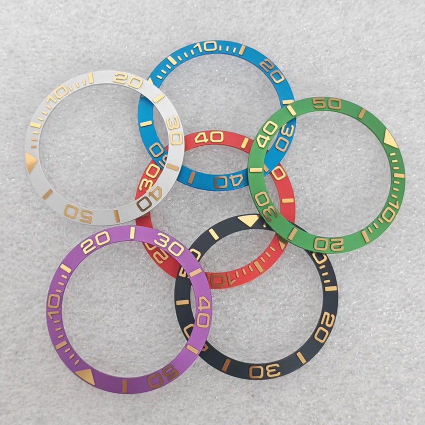 Aluminum Bezel Watch Accessory 38MM–30.6MM Gold-Letter for 40MM Case